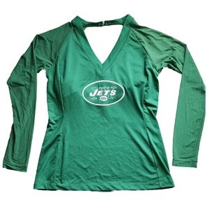 All Sport Couture NFL Team Apparel New York Jets Women's XL Sport Green‎ Top